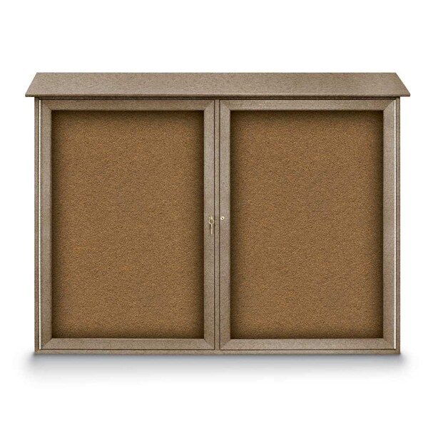 Indoor Enclosed Combo Board, 48"x36", Satin Frame/Grey & Rubber
